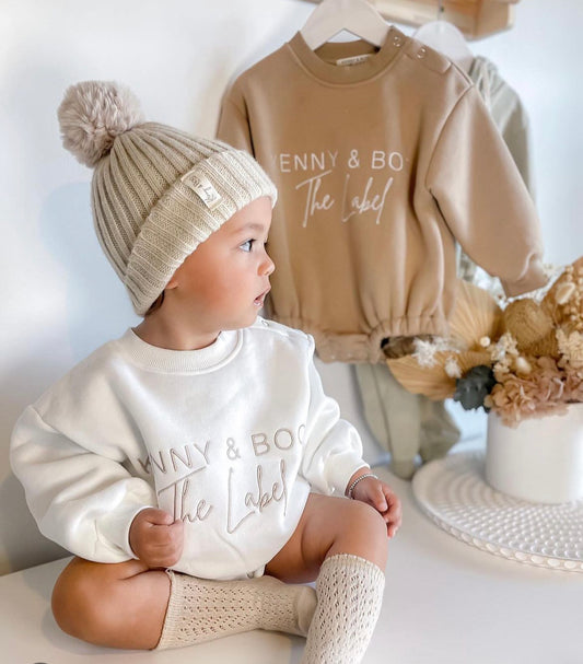 Kenny and boo- Signature Fleece Romper White