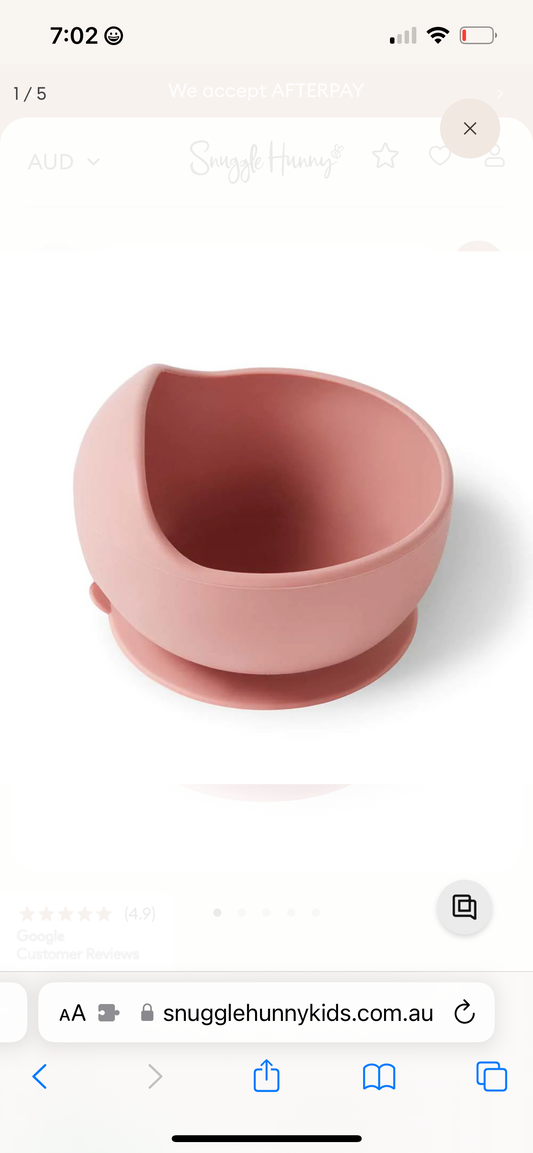 Snuggle Hunny- Silicone Suction Bowl Rose