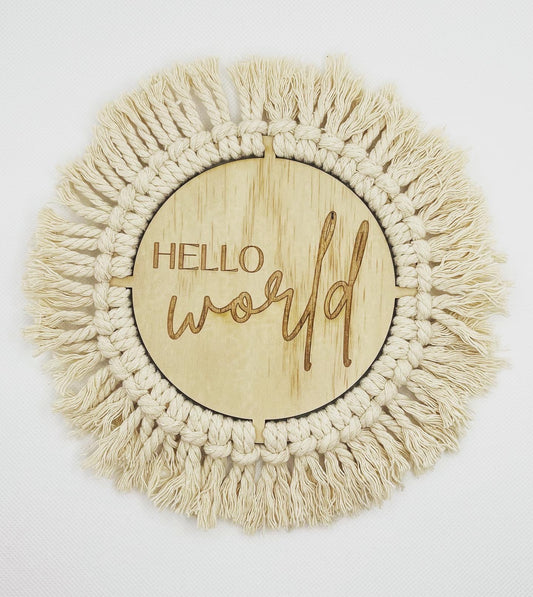 Boho Plaque- hello world