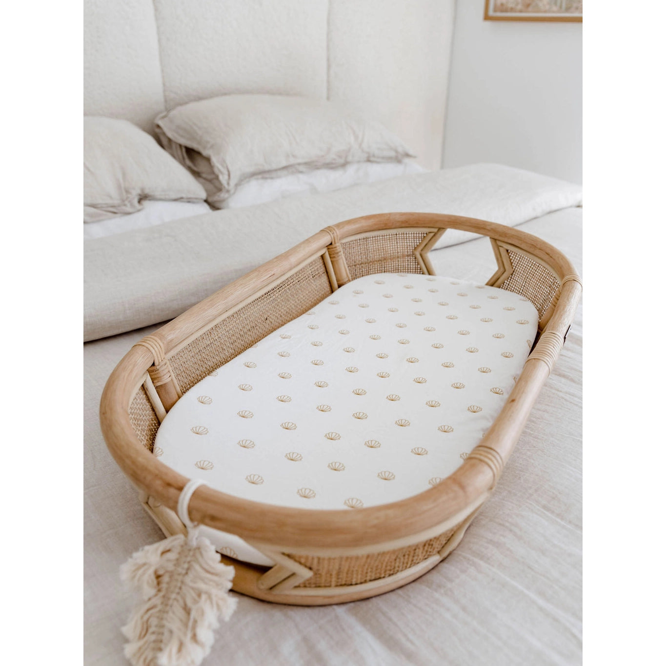 Seashell Organic Cotton Jersey Change Pad / Bassinet Sheet