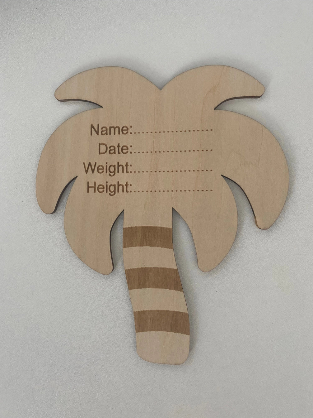 Announcement plaque-palm tree